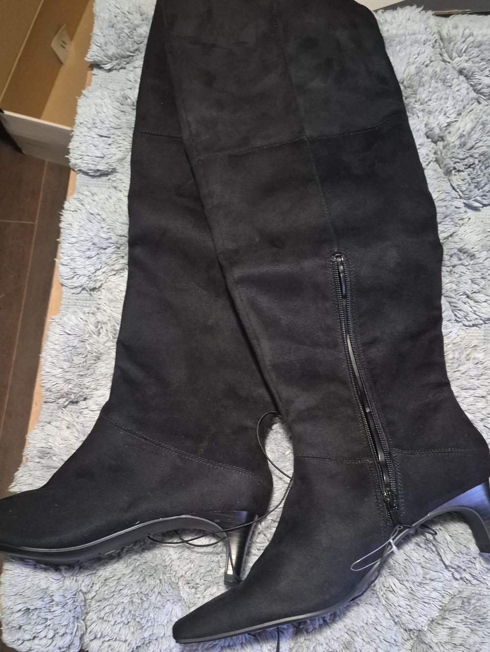 Worthington Black Over-the-Knee Pointed Toe Boots with Side Zip